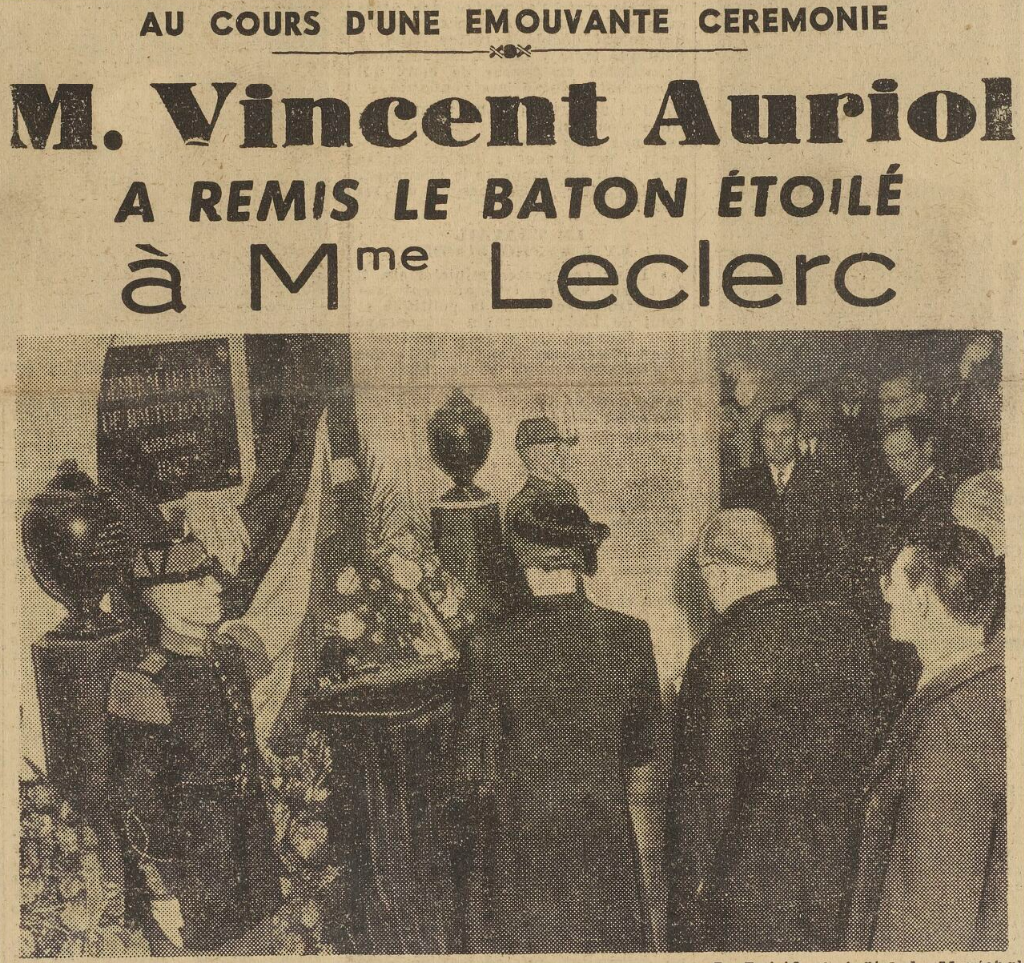 Vincent Auriol, Mme Leclerc, 1952