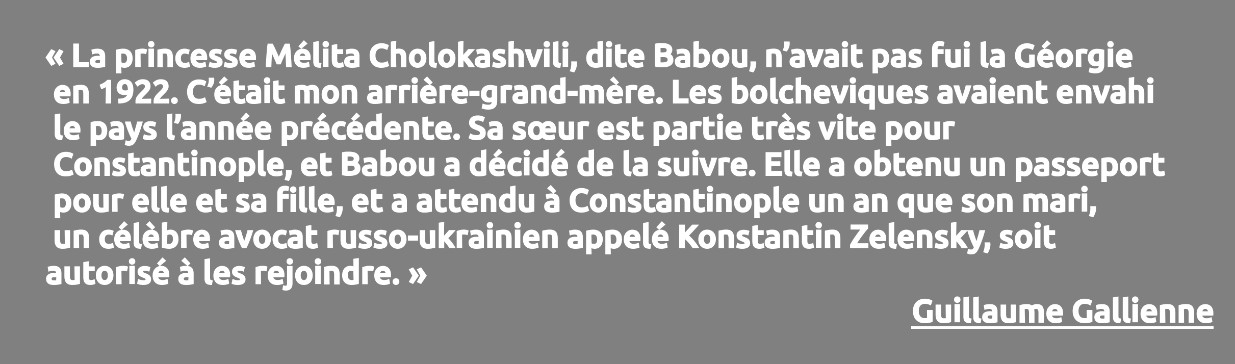 Citation Guillaume Galliene, Melita, Géorgie