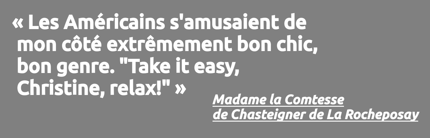 Citation de Madame la Comtesse de Chasteigner de La Rocheposay
