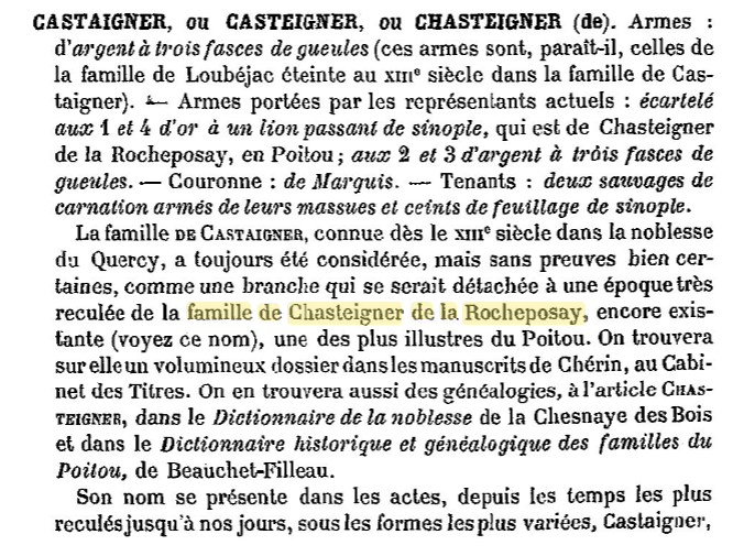 Famille de Chasteigner de la Rocheposay
