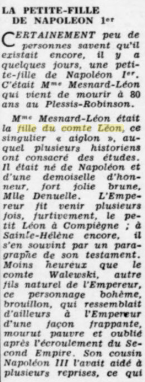 La petite-fille de Napoléon, 1946
