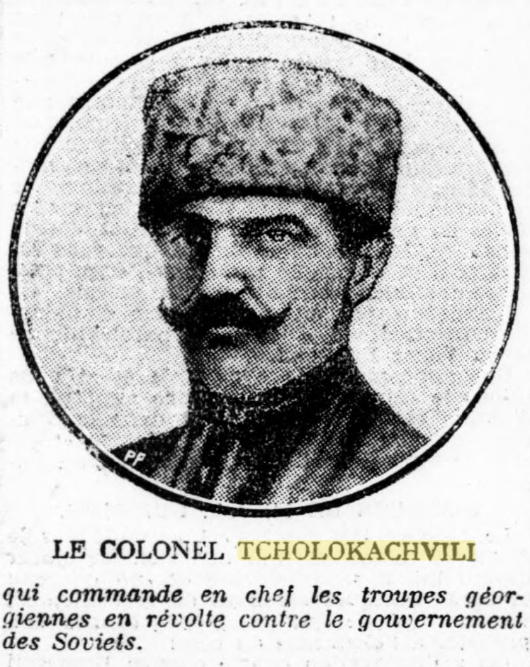 Le colonel Tcholokachvili, 1924