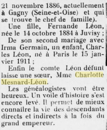 Mme Charlotte Mesnard-Léon, 1937