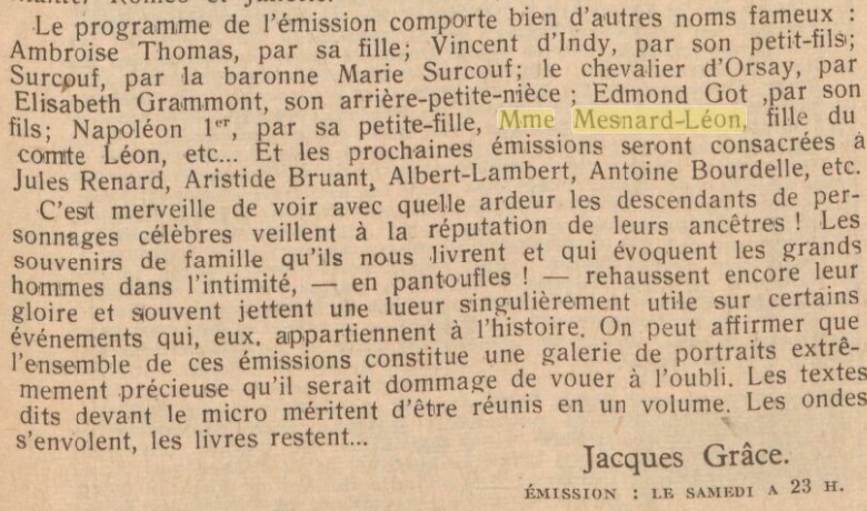 Mme Mesnard-Léon 1943