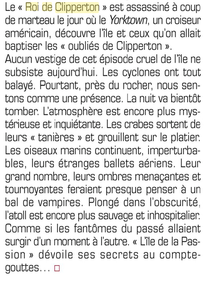 Roi de Clipperton, Yorktown, 2011