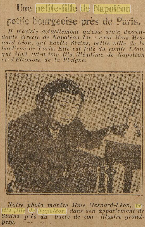 Une petite-fille de Napoléon, Paris, 1930