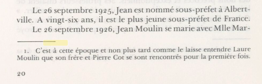 26 septembre 1926, mariage de Jean Moulin