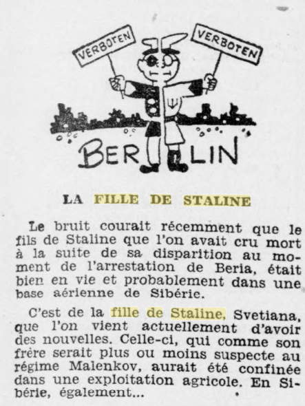 Fille de Staline, base aérienne de Sibérie, 1955