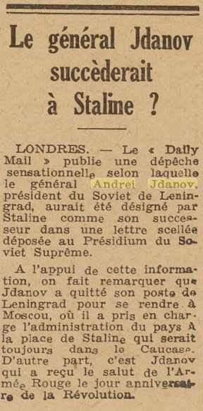 Général Jdanov, Staline, 1945