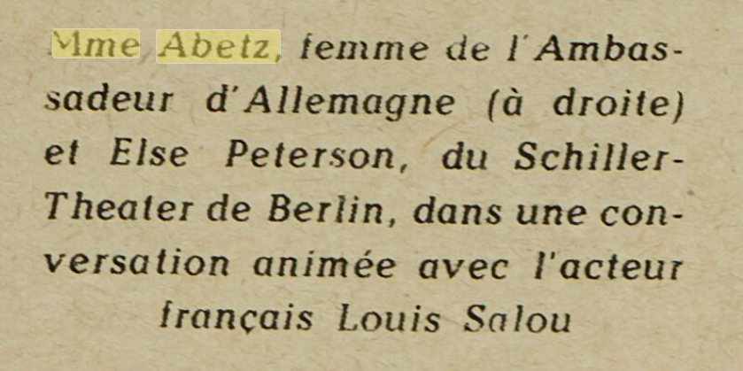 Mme Abetz, femme de l'ambassadeur allemand, 1941