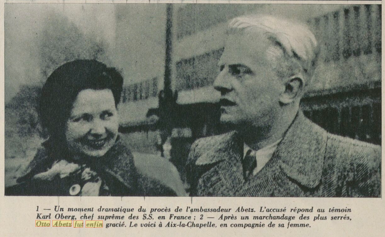 Otto Abetz en compagnie de sa femme, 1954