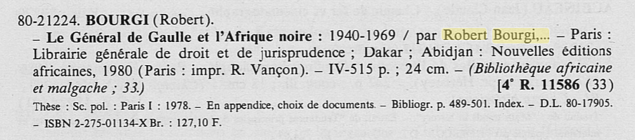 Le Général de Gaulle, Robert Bourgi