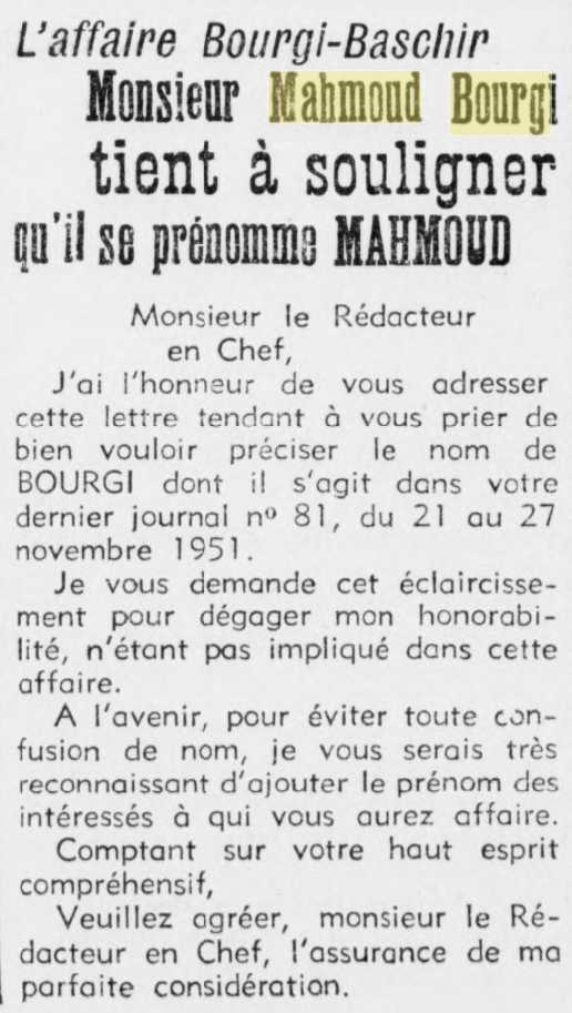 Monsieur Mahmoud Bourgi, 1951